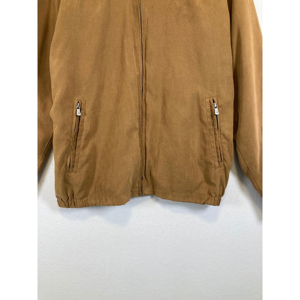 Western Studio Bill Blass Mens Large Tan Faux Suede Harrington Jacket Vintage L - Picture 10 of 11
